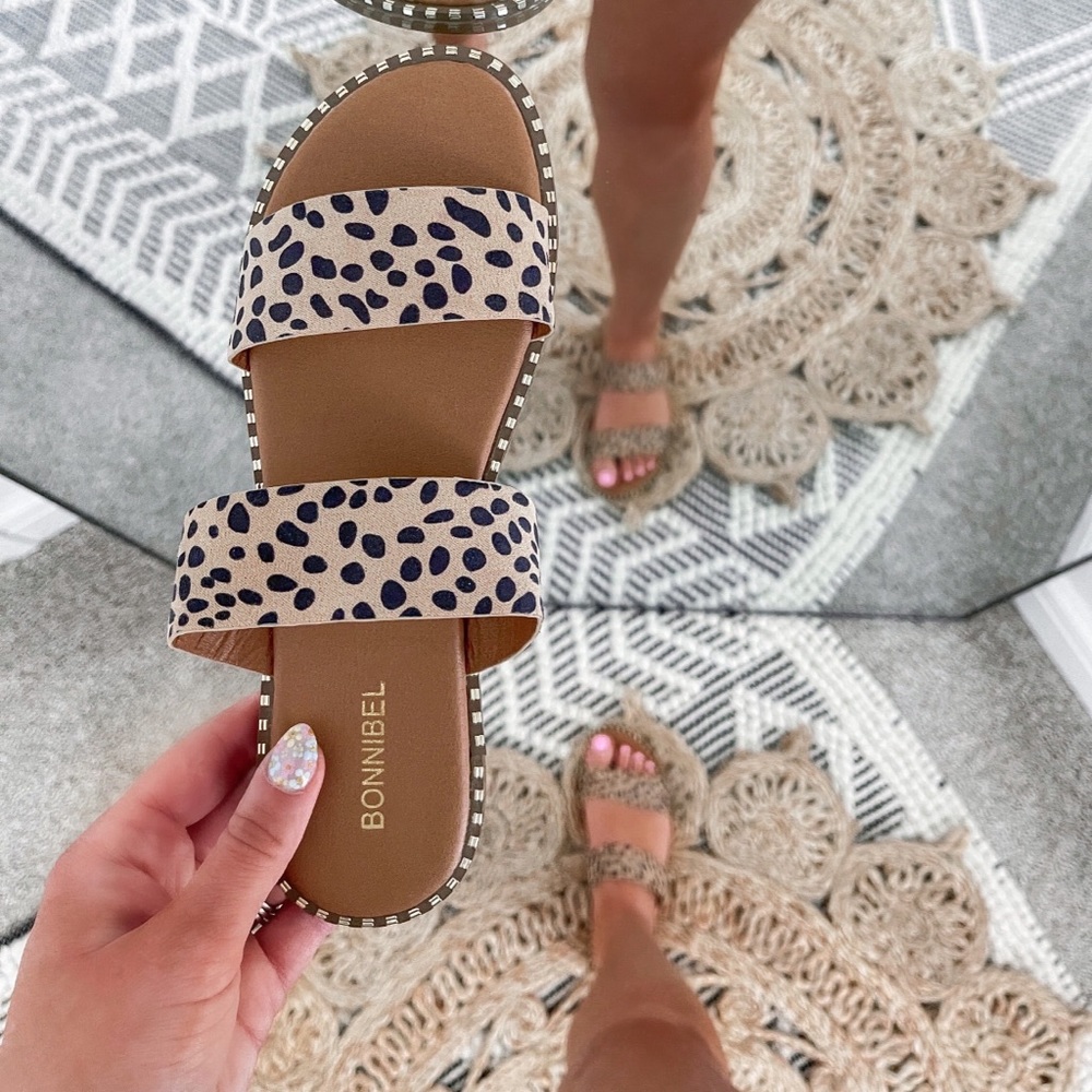 Leopard Slide Sandals